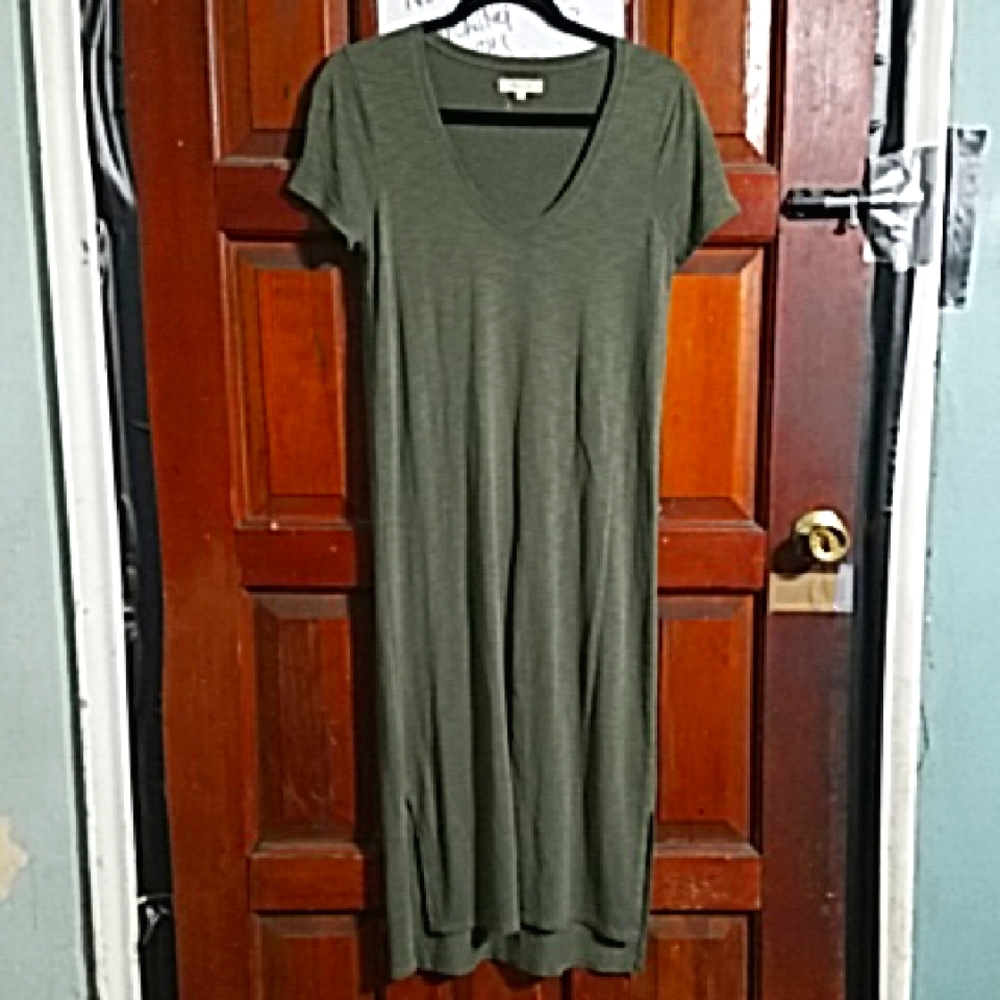 Madewell Women's Olive Green Casual Maxi Dress, Size: Small